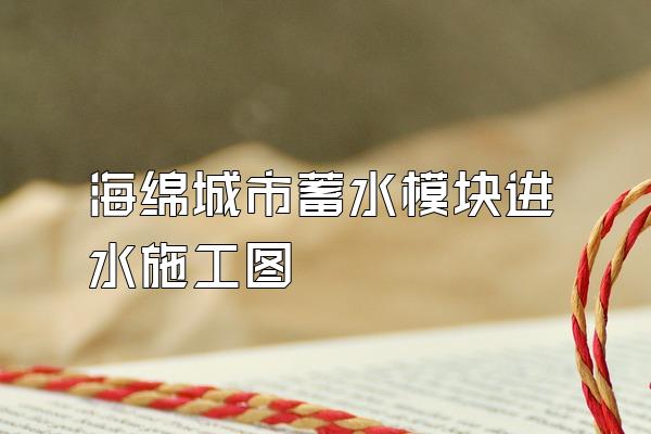 海绵城市蓄水模块进水施工图