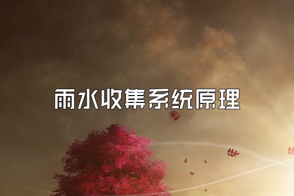 雨水收集系统原理