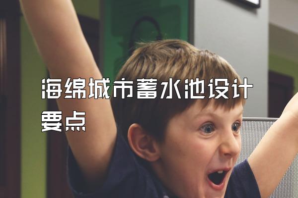 海绵城市蓄水池设计要点