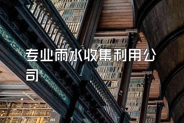 专业雨水收集利用公司