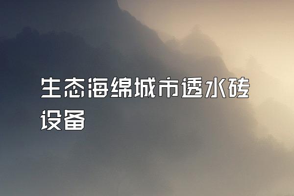 生态海绵城市透水砖设备