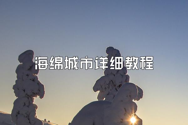 海绵城市详细教程